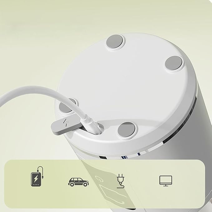 2-in-1 electric juicer cup 16 oz. Portable Electric Blender with Leak Proof Lid and Easy Sip Spout Perfect for Smoothies Cordless USB-C Rechargeable Dishwasher Safe Parts (White)