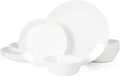 Martha Stewart Opalton 18-Piece Dinnerware Set – Chip and Break Resistant Opal Glass Plates and Bowls Lightweight White Dinner Set for 6 Microwave and Dishwasher Safe