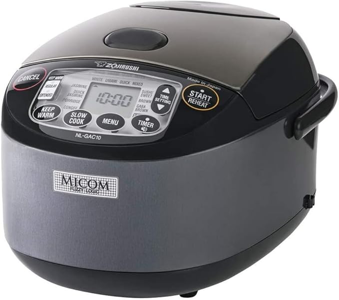 Zojirushi NL-GAC10BM 5.5 Cup (Uncooked) Umami Micom Rice Cooker Bundle with Oven Mitt (2-Pack) and 15-Inch Bamboo Spoon (3 Items)