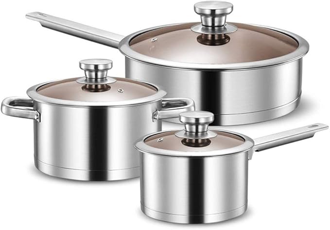 Pot Set Stainless Steel Cookware Set Kitchen Cookware Pots and Pans Set Perfect Cooking Utensils Cookware Cooking Set