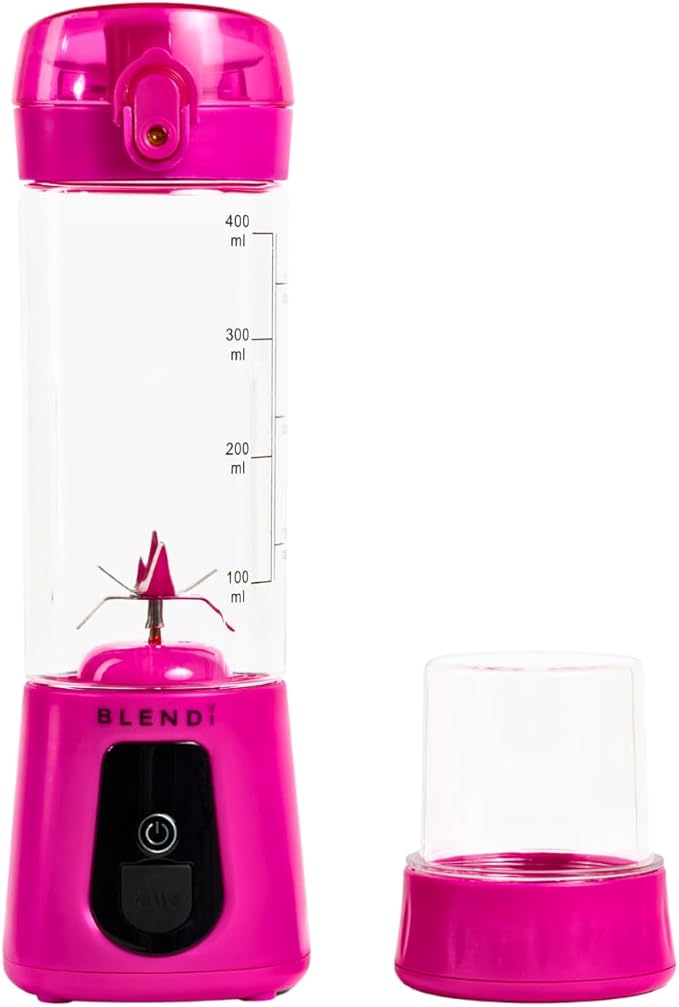 BLENDi Pro+ Portable Blender (New 2025 Model 17.5oz Hot Pink) – Upgraded Ice Crushing 120W Motor USB-C Rechargeable Cordless Personal Blender Smoothies &amp Shakes – BPA-Free Travel-Friendly