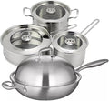 Cookware Set Stainless Steel Frying Pan Pot Soup Milk Pot Frying Pan Four-Piece Household (Color : A Size A (A