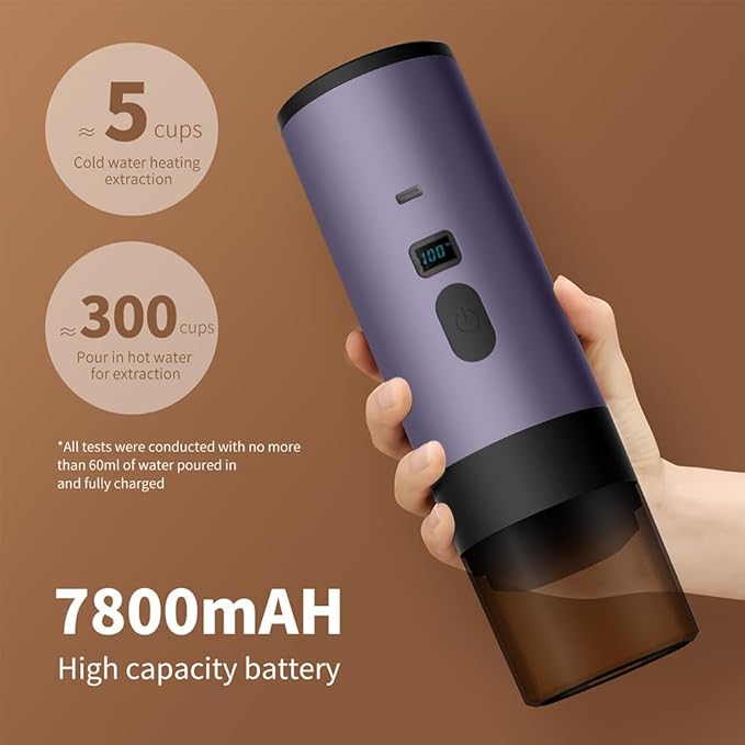 Portable Coffee Maker Espresso Machine Travel Espresso Maker USB-C ChargingHeating Pump Press Coffee Maker Electric Capsule Coffee Machine for RVCar Hiking Camping Office