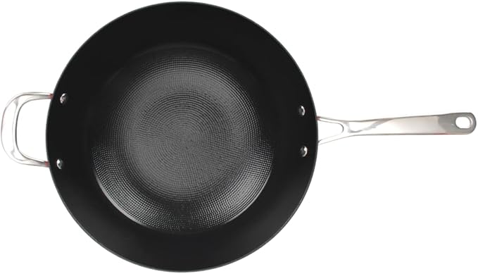 LAGUIOLE Cast Iron Wok 32 x 9 cm Red - Optimum Heat Retention Lightweight Durable Non-Stick Elegant Design All Heat Sources Induction 100% Cast Iron 5L Red