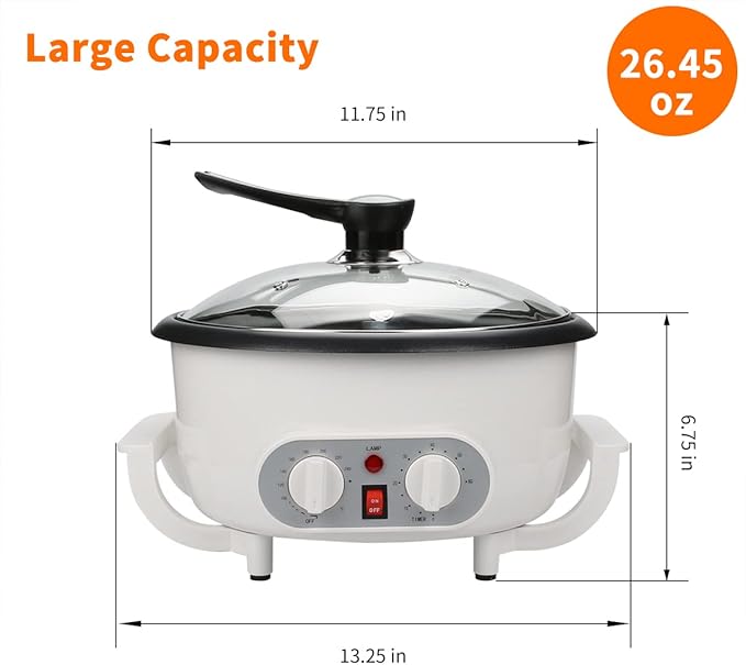 Upgrade Coffee Roaster Machine for Home Use 110V Household Electric Coffee Bean Roaster with Timer 1200W Roasting Machine Peanut Bean Home Coffee Roaster