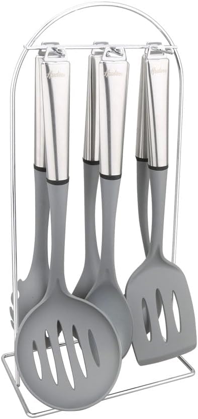 Set Nonstick black + Strainer + 5 piece silicone utensil+ nail opener+ lemon press