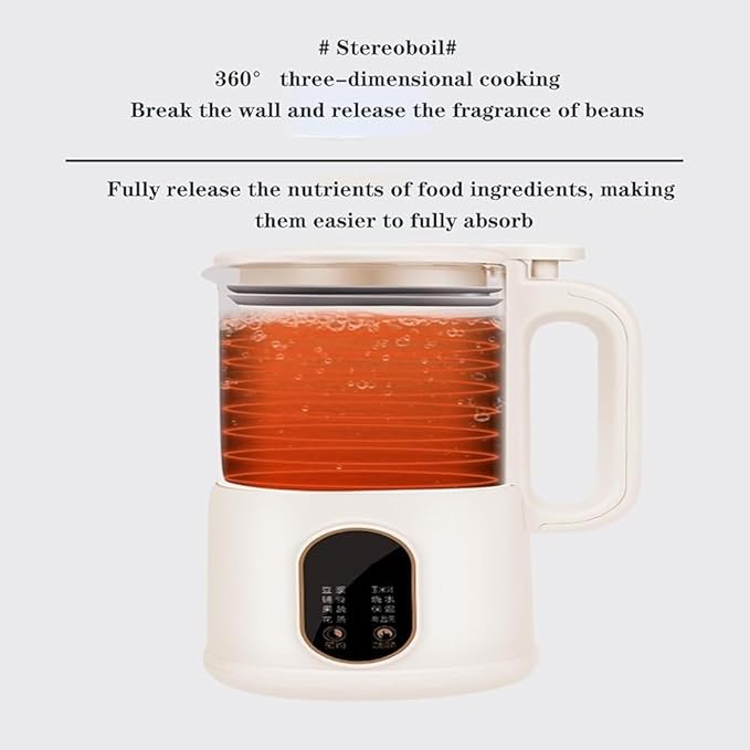 Mini Soy Milk Maker Machine 8 in 1 Automatic Nut Milk Maker Electric Juice Blender Free Filtering Self-Cleaning Personal Soybean Milk Machine Household with 12H Preset for Kitchen