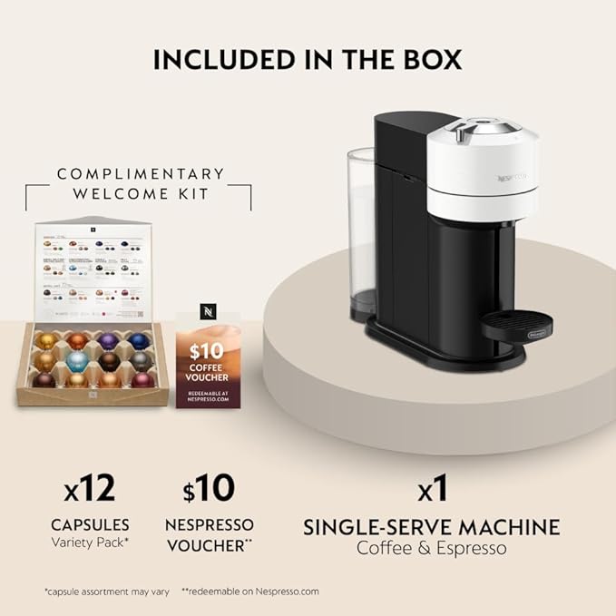 Nespresso Vertuo Next Coffee and Espresso Maker by De'Longhi White