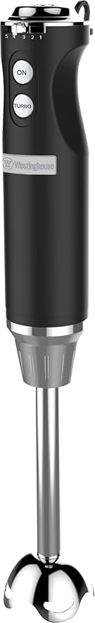 Westinghouse Hand Blender - 5-Speed Immersion Blender with Turbo Function Stainless Steel Blades &amp Rod 500W Power Detachable Easy Clean Design Best for Smoothies &amp Soups - Retro Appliance
