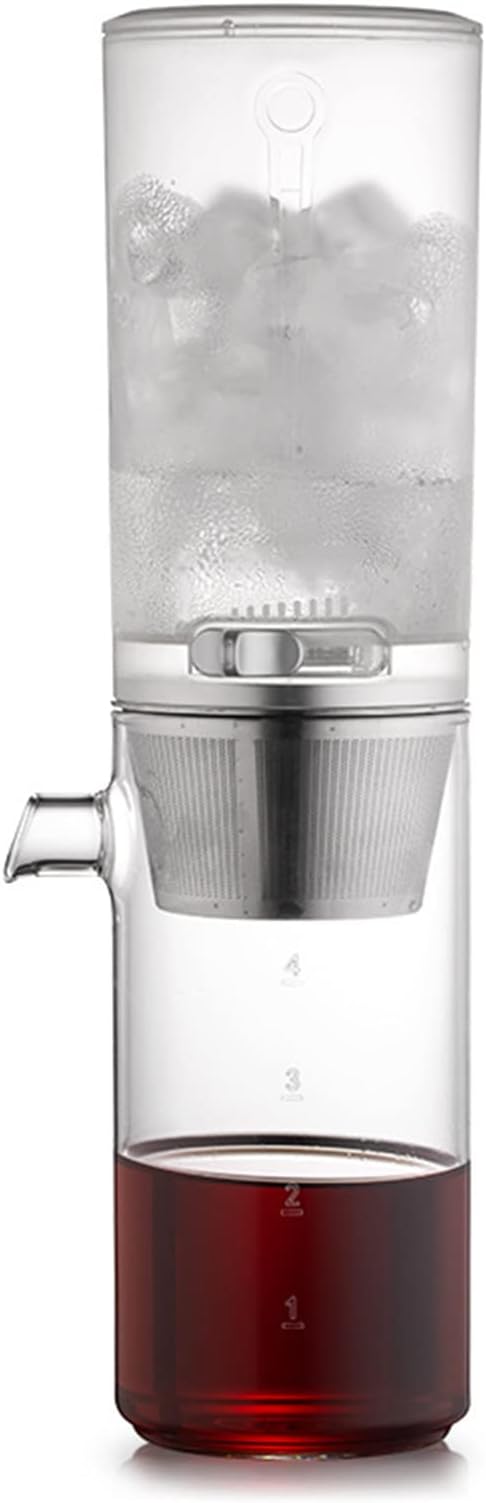 Ice Cold Brew Coffee Maker 400ml Portable Reusable Ice Drip Coffee Filter Glass Percolators Espresso Kitchen Tools Pot Ice Cafe MakerWhite