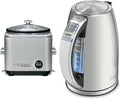Cuisinart 8-Cup Rice Cooker Silver &amp Electric Kettle 1.7-Liter Capacity Cordless 1500-Watts for Fast Heat Up Stay Cool Non-Slip Handle Stainless Steel CPK-17P1