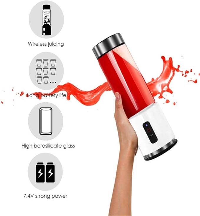 Portable Blender Mini Blender Smoothie Maker with USB Rechargeable Electric Blender Professional Commercial for Vegetables and Fruit Smoothie Maker Blender Food Processor 4000Mah 380Ml