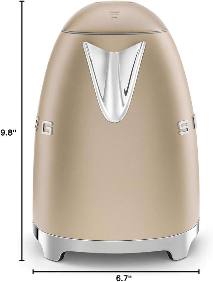 Smeg Electric Kettle Matte Champagne &amp 2-Slice Toaster Matte Champagne