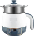 1-2 People Electric Rice Cookers Mini Portable Multicooker Smart Multifunctional Flat Stew Saucepan Steamer Ramen Pot 220V(Double Layer)