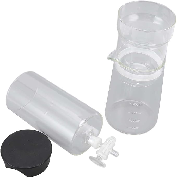 400ml Reusable High Borosilicate Glass Coffee Drip Pot Transparent Ice Coffee Dripper Adjustable Cold Brew Coffee Maker with Detachable Design for