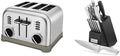 Cuisinart CPT-180P1 Metal Classic 4-Slice toaster Brushed Stainless &amp C77SS-15PK 15-Piece Stainless Steel Hollow Handle Block Set