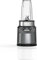 Ninja BN400 Nutri Pro Compact Personal Blender Auto-iQ Technology 1000-Watts for Frozen Drinks Smoothies Sauces &amp More with 18-oz. &amp 24-oz. To-Go Cups &amp Spout Lids Stone Silver (Ren