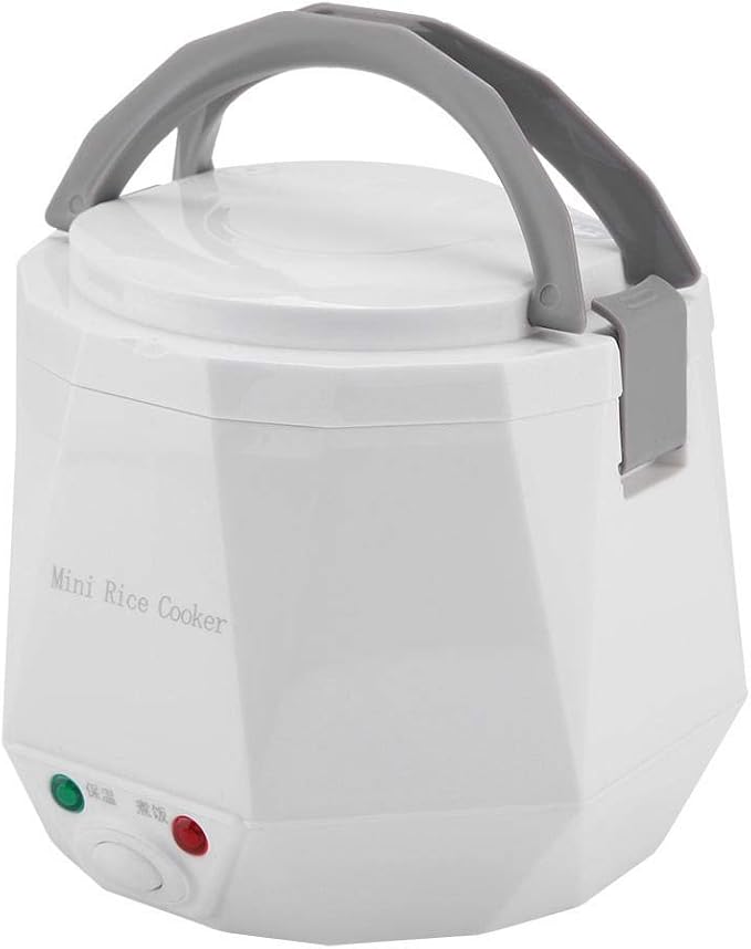Fdit Mini Rice Cooker 24V 1.3L Electric Food Steamer for Truck Car Portable 180W White Non-Stick Coating