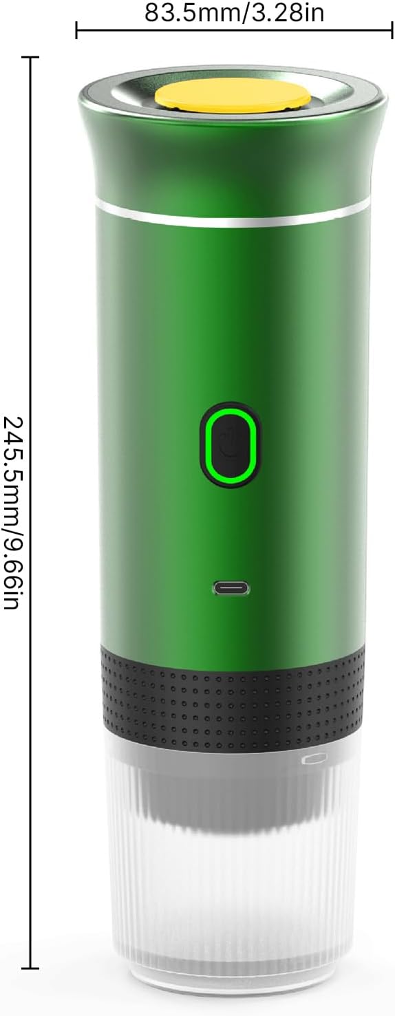 Irishom Portable Coffee Machine 3 in 1 Cordless Electric Coffee Maker Work with Capsule and Ground Coffee Cold Brew and Heating Coffee Maker with 150ml Cup