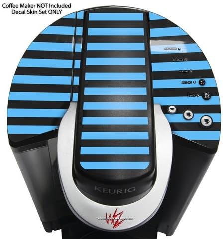 Decal Style Vinyl Skin compatible with Keurig K40 Elite Coffee Makers Stripes Blue (COFFEE MAKER NOT INCLUDED)