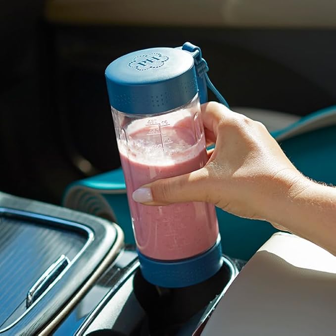 Portable Rechargeable Blender with 6-Prong Blade 16oz BPA-Free Jar 20+ Blends per Charge – Perfect for Smoothies Frozen Drinks and More – On-the-Go Convenience with Extra Lid &amp Safety Lock