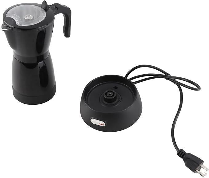 Italian Pot Electric Coffee Maker 300ML Fine Holes Pot 550W 6 Cup Camping with Aluminum Alloy Design Ideal for Home Office &amp Travel