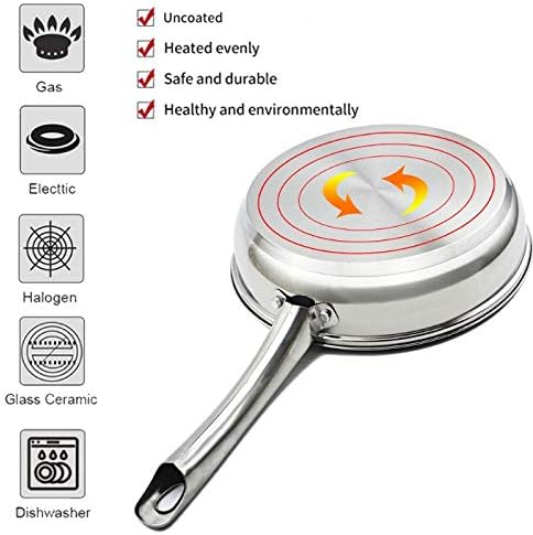 Cookware Set Stainless Steel Pots Composite Bottom Saucepan Saute Steak Pan Non Stick Fry Pan with Lids Kitchenware Set 3PCS