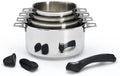 DE BUYER 3491.04 Twisty Set of 4 Pans Ø 14/16/18/20 cm with 1 Black Handle and 2 Black Silicone Knobs