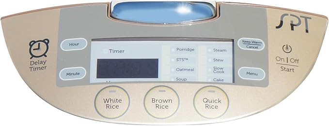 SPT RC-1206 6 Cups Multi-functional Rice Cooker: Brown Rice White Rice Porridge Oatmeal Soup Steam Stew Slow Cook and Cake