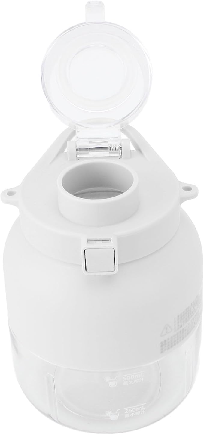 Portable Blender Mini Automatic Portable Juicer with Plastic Straw Electric Portable Smoothie Blender with Hanging Rope Durable Travel Blender(White)