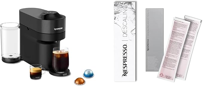 Nespresso Vertuo Pop+ Coffee and Espresso Machine by De'Longhi Liquorice Black Descaling Kit