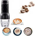 Portable Mini Coffee Machine Home Small Italian Coffee Powder Capsule Dual-use Manual Mini Portable Coffee Machine Two-in-one (Color : Black)