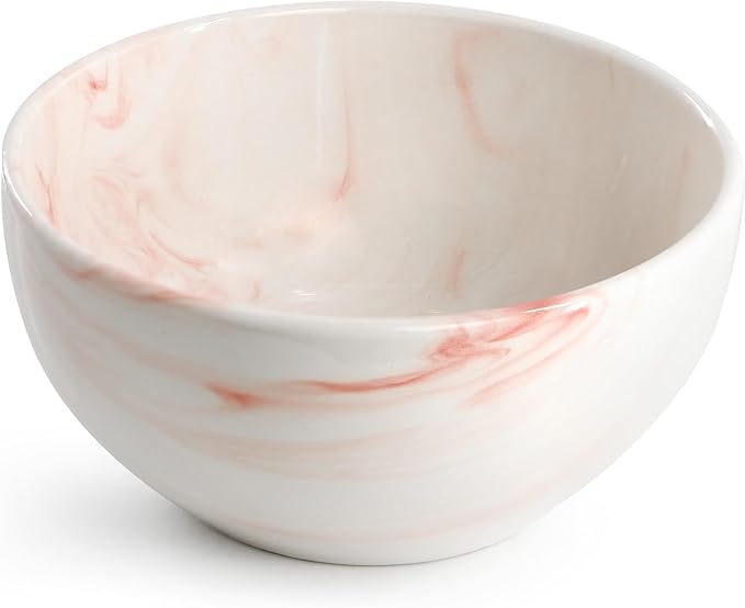 16 Piece Porcelain Marble Dinnerware Set in Red and Orange – Service for 4 Dishwasher &amp Microwave Safe (Red)
