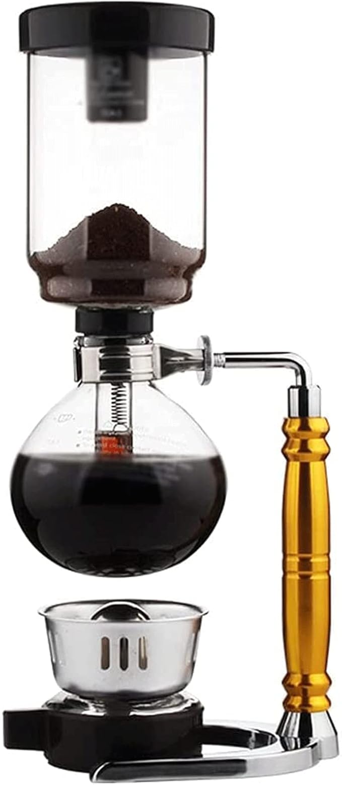 Beverage Equipment Borosilicate Glass Siphon Coffee Maker Tabletop Coffee Maker with Alcohol Burner Iced Coffee Maker with Stainless Steel Base Siphon Coffee Maker