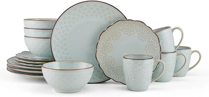 Food Plate Set Stoneware 16-Piece Dinnerware Set Ceramic Dishes To Eat Plates Dinner Sets Dish Tableware Bar