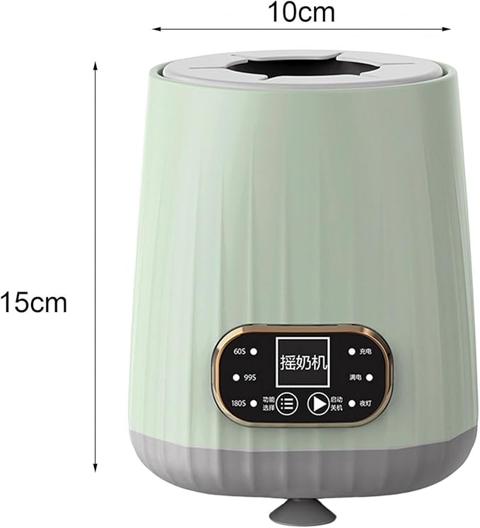 Electric Milk Bottle Shaker Milk Blender Portable Conveneint 3 Gears Adjustable Green