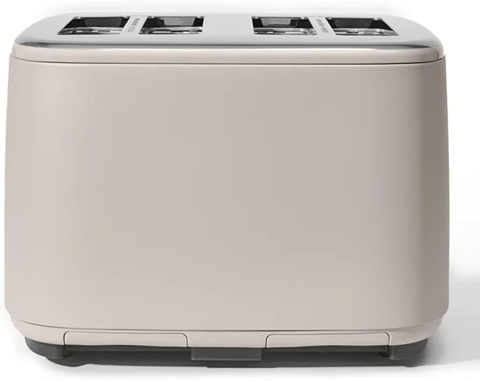 Four-slot Digital Touch Display Toaster with LED Countdown Extra Wide Self-Adjusting Slots Powerful Even Toasting (Porcini Taupe)