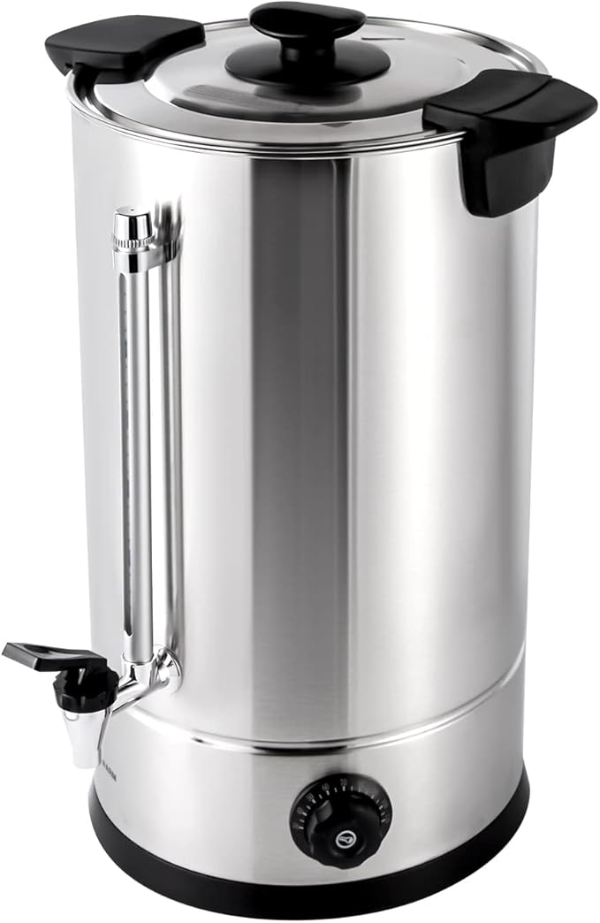 Coffee Maker Premium Commercial Coffee Machine Large Stainless Steel Catering Hot Water Boiler Tea Urn For Cafes Buffets Offices Hotels Kindergartens Outdoor Tea Houses Camping (15L)