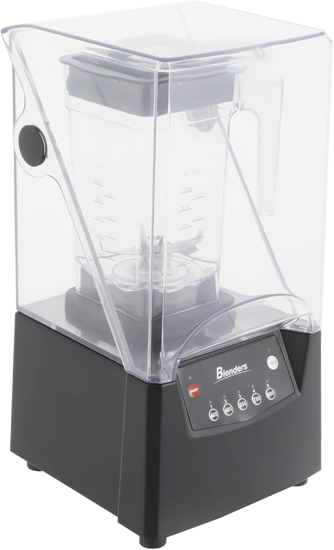 1.8L Commercial Blender 2600W Professional Blenders 23000RPM Quiet Blender with 5 Time Function &amp Soundproof Shield Auto Juicer Ice Smoothie Mixer for Shakes Smoothies