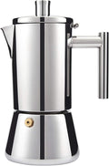 Stainless Steel Stovetop Espresso Moka pot - Cuban Coffee maker Italian for Induction gas or electric stoves