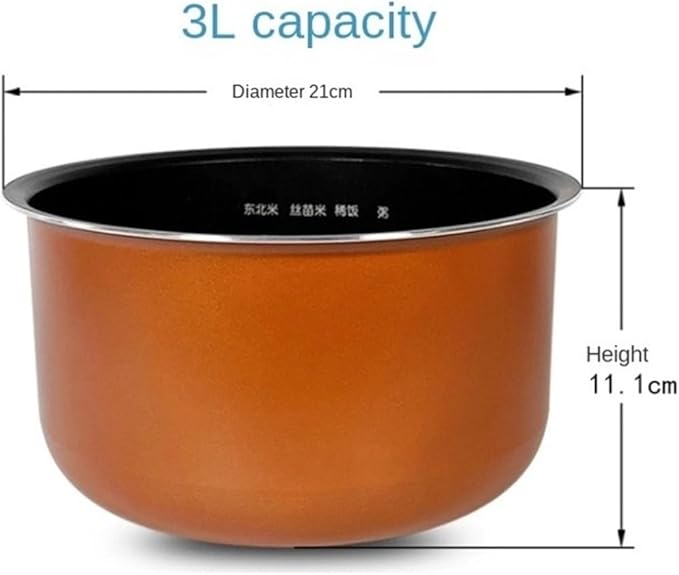 Compatible With Midea. Rice Cooker 3 Liter Copper Crystal Liner MB-WFS3018Q/FS3018/FB30M111 Non-stick Inner Pot(Light Grey)