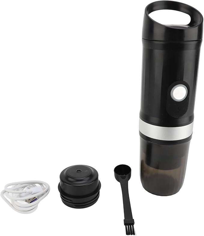 TARSHYRY Portable Electric Coffee Machine 20 Bar Pressure 100W Dual Mode Convenient Handle Rechargeable Travel Coffee Maker for Camping Car Coffee Maker Self Heating (Black)