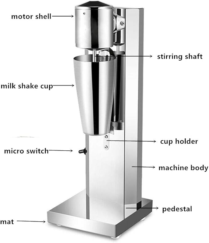 Milkshake Maker 180W Electric Milkshake Machine Drink Mixer Smoothie Maker Blender 18000RPM 22 oz Commercial Home Use (Single Head Style 1)