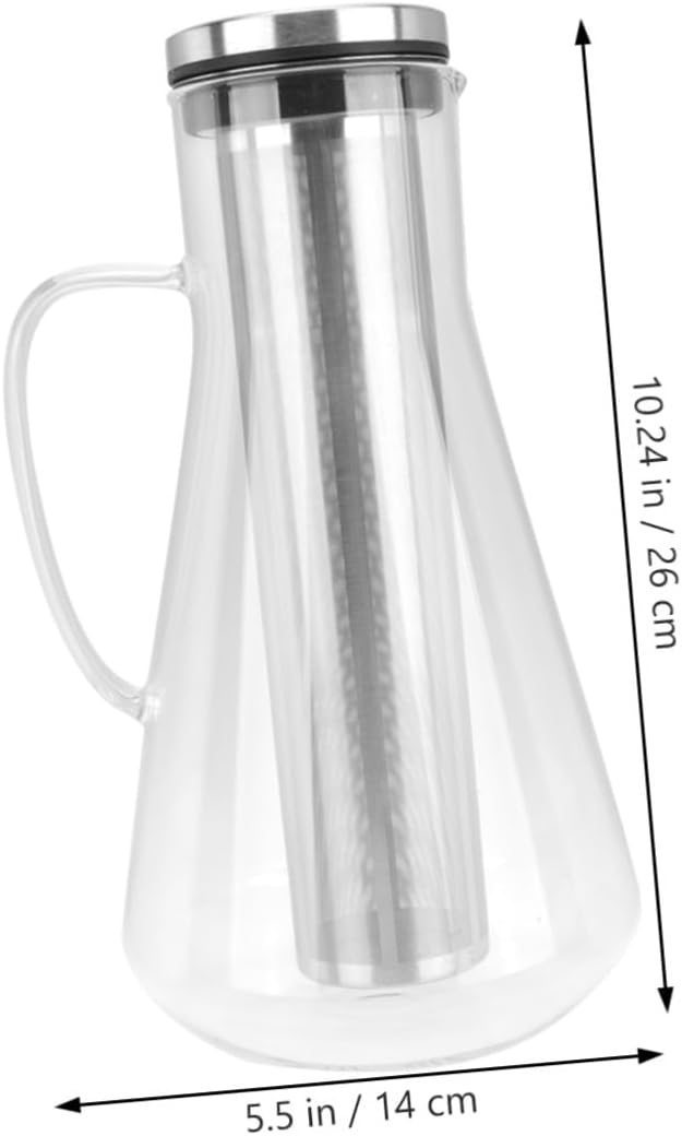 Alipis Large Capacity Cold Brew Coffee Maker 1600ml Borosilicate Glass Coffee Pot with Stainless Steel Filter Dual Use at Home
