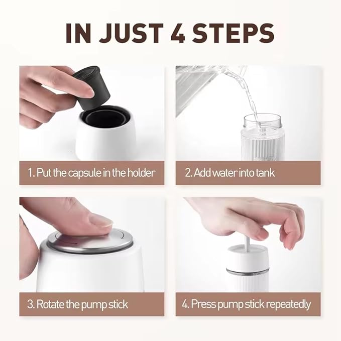 Portable Espresso Maker 18 Bar Travel Coffee Maker Hand Pressure Capsules Ground Coffee Extraction Drip Coffee Brewing Making Machine for Kitchen TravelCampingHiking