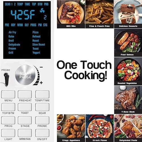 Nuwave Bravo Air Fryer Toaster Smart Oven 12-in-1 Countertop Convection 30-QT XL Capacity 50°-500°F Temperature Controls Top and Bottom Heater Adjustments 0%-100% Brushed Stainless Steel Look