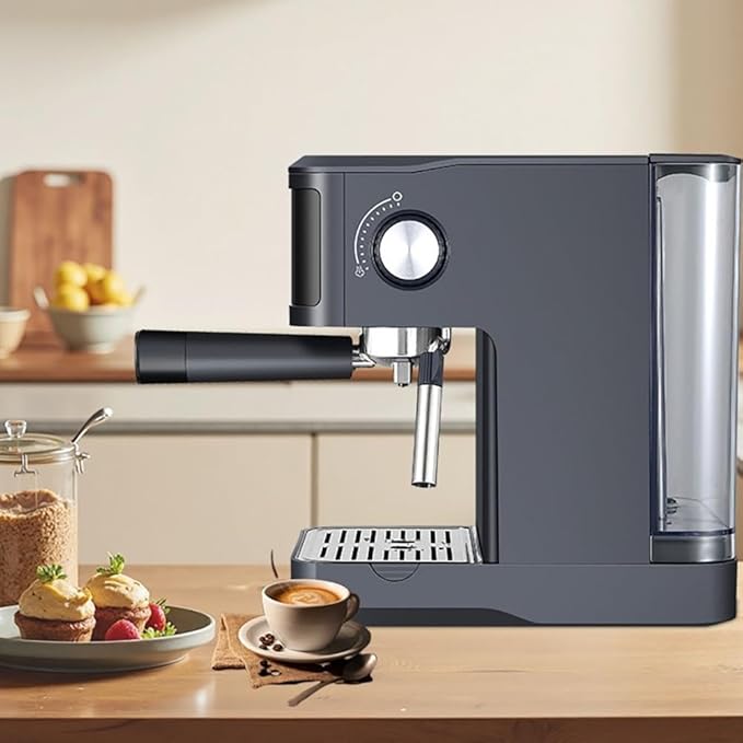 Espresso Coffee Machine Semi-Automatic Coffee Maker Machine Professional Espresso Maker with LED Touch Screen Touch Control Removable Water Tank for Home