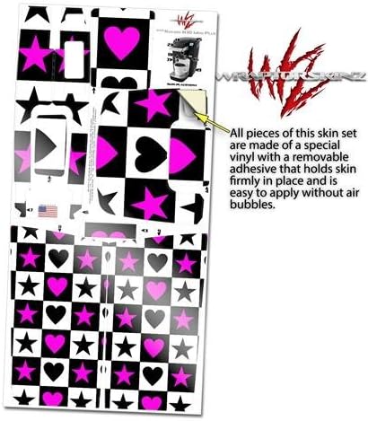 Decal Style Vinyl Skin compatible with Keurig K10 / K15 Mini Plus Coffee Makers Hearts And Stars Pink (COFFEE MAKER NOT INCLUDED)