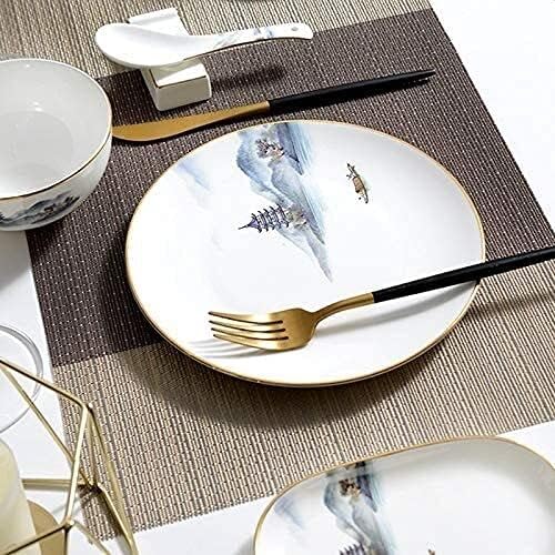 Elegant Dinnerware Set Dinner Plates Bowls Set Household Dinnerware Set Ceramic Bowls And Plates Cups And Saucers Chinese-Style Hotel Tableware Set Clear Water And Sk