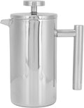 Rengue Stainless Steel French Press Coffee Maker Double Wall Insulated Triple Filter System Large Capacity for Home and Camping Stainless Steel French Press Coffee Maker Nan Kitchen (1000ml)
